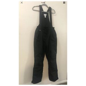Slalom women's bibs snow pants Black suspenders